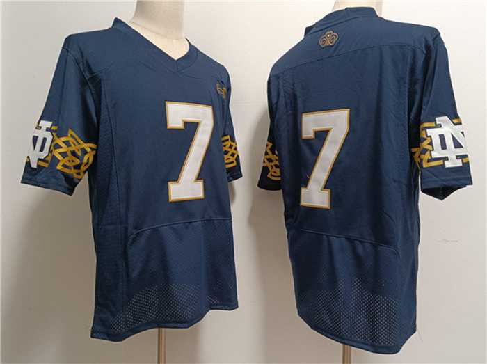 Mens Notre Dame Fighting Irish #7 Audric Estime Navy Limited Stitched Jersey->->NCAA Jersey
